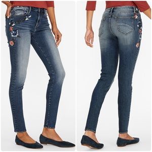 Anthropologie Driftwood Embroidered Floral Jeans